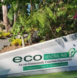 eco memorial park sign at new memorial chapel