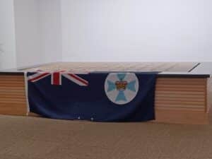 flag at eco memorial park reopening