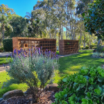 Columbarium walls and lavender