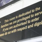 Sign at front of crematorium