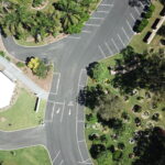 aerial view of carpark at gold coast funeral home