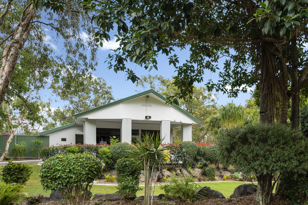 nature outside funeral chapel in Logan, Gold Coast